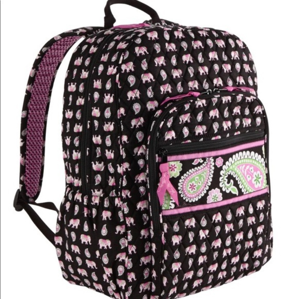 Vera Bradley Pink Elephant Campus Backpack